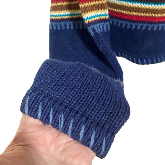 VTG CAPEZIO RAINBOW HORSE SWEATER STRIPED equestrian western rodeo CARDIGAN L - Picture 8 of 14